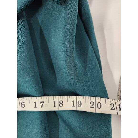 Xscape Women's Long Off Shoulder Sweetheart Neck Side Ruffle Gown, Sz 14P Hunter - Picture 8 of 14